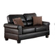 2 Pc Sofa and Loveseat Set Espresso Brown Faux Leather Nailhead Trim PDX-F7878