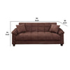 Microfiber Adjustable Sofa With 2 Pillows In Choco Brown By Casagear Home PDX-F7889