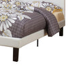Serene Slated Wooden Full Bed In Faux Leather-12 Slats White PDX-F9210F