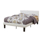 Serene Slated Wooden Full Bed In Faux Leather-12 Slats White PDX-F9210F