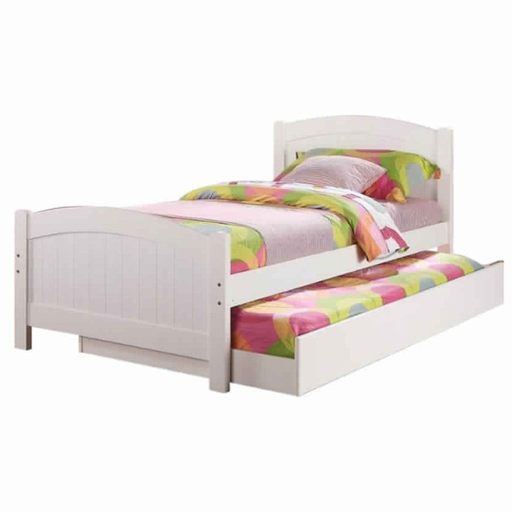 Twin Bed with Trundle | Stylish Design | White
