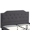 Glorious Upholstered Wooden Twin Bed With Button Tufted Headboard Ash Black PDX-F9347T
