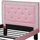 Twin Bed | Polyurethane | High Headboard | Pink PDX-F9375T