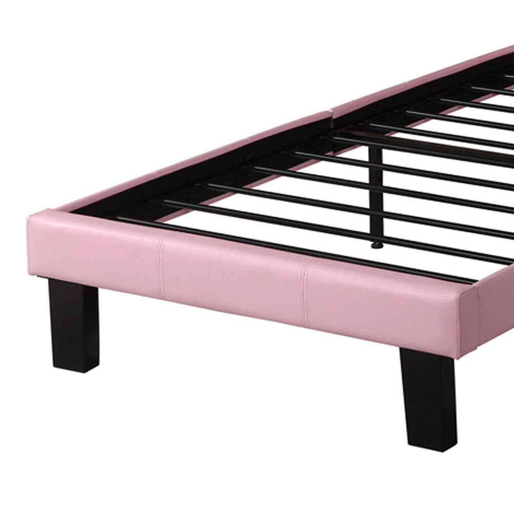 Twin Bed | Polyurethane | High Headboard | Pink PDX-F9375T