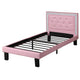Polyurethane Twin Size Bed In High Headboard In Pink