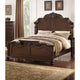 Splendidly Carved E.King Wooden Bed, Dark Walnut And Veneer Finish