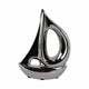Abstract Sailboat Decorative Sculpture | 8" Metallic Silver Ceramic