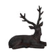 Aloe Sitting Deer Figurine Statue| Carved Buck Antlers | Brown |14"