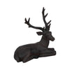 Aloe Sitting Deer Figurine Statue| Carved Buck Antlers | Brown |14"
