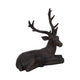 Aloe Sitting Deer Figurine Statue| Carved Buck Antlers | Brown |14"