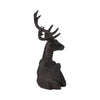 Aloe Sitting Deer Figurine Statue| Carved Buck Antlers | Brown |14"