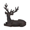Aloe Sitting Deer Figurine Statue| Carved Buck Antlers | Brown |14"