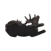 Aloe Sitting Deer Figurine Statue| Carved Buck Antlers | Brown |14"