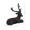 Aloe Sitting Deer Figurine Statue| Carved Buck Antlers | Brown |14"
