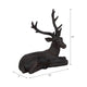 Aloe Sitting Deer Figurine Statue| Carved Buck Antlers | Brown |14"