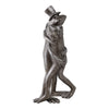 Sims Hugging Frogs Garden Figurine | Sculpted Detail Silver Polyresin 9"