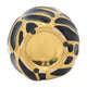 Decorative Leaf Shaped Flower Vase | 8" | Navy Blue & Gold Ceramic