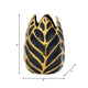 Decorative Leaf Shaped Flower Vase | 8" | Navy Blue & Gold Ceramic