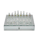 Chessboard Set w Drawer | 14" Silver Mirrored Glass & Crystal