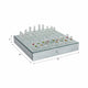 Chessboard Set w Drawer | 14" Silver Mirrored Glass & Crystal