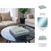 Chessboard Set w Drawer | 14" Silver Mirrored Glass & Crystal