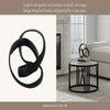 Decorative Sculpture Accent Piece | 8" Knot Ribbon Black Aluminum