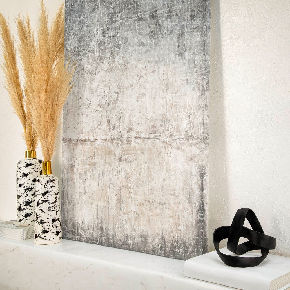 Decorative Sculpture Accent Piece | 8" Knot Ribbon Black Aluminum