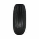 Decorative Flower Vase | 16" Black Cylindrical Indented Design