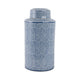 Decorative Storage Jar w Lid | 16" | Blue & White Crackled Ceramic