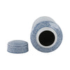 Decorative Storage Jar w Lid | 16" | Blue & White Crackled Ceramic