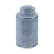 Decorative Storage Jar with Lid | 12" | Blue & White Crackled Ceramic