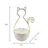 Decorative Trinket Tray | White Ceramic Base with Gold Metal Cat Design Top