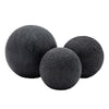 Tabletop Decor Set of 3 Orbs | Beaded Texture Modern Black Ceramic 6 |5 |4"