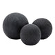 Tabletop Decor Set of 3 Orbs | Beaded Texture Modern Black Ceramic 6 |5 |4"
