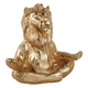 Yoga Lion Sculpture in Meditating Pose | Distressed Gold Resin | 7"