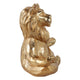 Yoga Lion Sculpture in Meditating Pose | Distressed Gold Resin | 7"