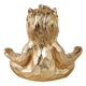 Yoga Lion Sculpture in Meditating Pose | Distressed Gold Resin | 7"