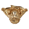 Yoga Lion Sculpture in Meditating Pose | Distressed Gold Resin | 7"