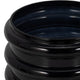 Thad Scalloped Cylinder Vase | Ribbed Texture | Glossy Black Glass 9"