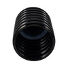 Thad Scalloped Cylinder Vase | Ribbed Texture | Glossy Black Glass 9"