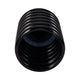 Thad Scalloped Cylinder Vase | Ribbed Texture | Glossy Black Glass 9"