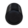 Thad Scalloped Cylinder Vase | Ribbed Texture | Glossy Black Glass 9"