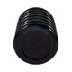 Thad Scalloped Cylinder Vase | Ribbed Texture | Glossy Black Glass 9"