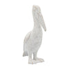 14" Standing Pelican Figurine | Coral-Reef Texture | White Ceramic