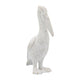 14" Standing Pelican Figurine | Coral-Reef Texture | White Ceramic