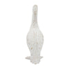 14" Standing Pelican Figurine | Coral-Reef Texture | White Ceramic