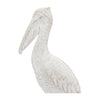 14" Standing Pelican Figurine | Coral-Reef Texture | White Ceramic
