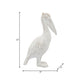 14" Standing Pelican Figurine | Coral-Reef Texture | White Ceramic