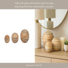 Decorative 3pc Wood Ball Set | Natural Brown Dotted Accent Mango Wood