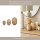 Decorative 3pc Wood Ball Set | Natural Brown Dotted Accent Mango Wood